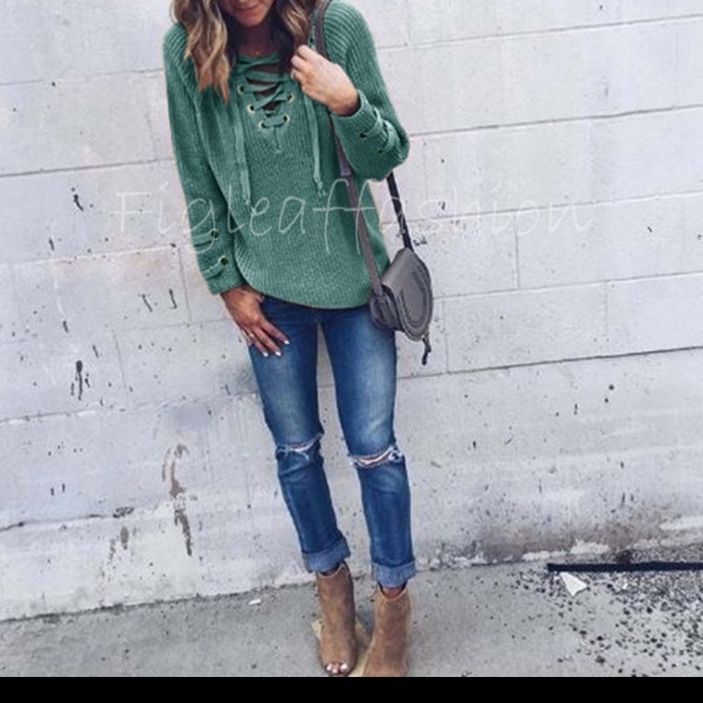 Soft Cozy Teal Fall Sweater